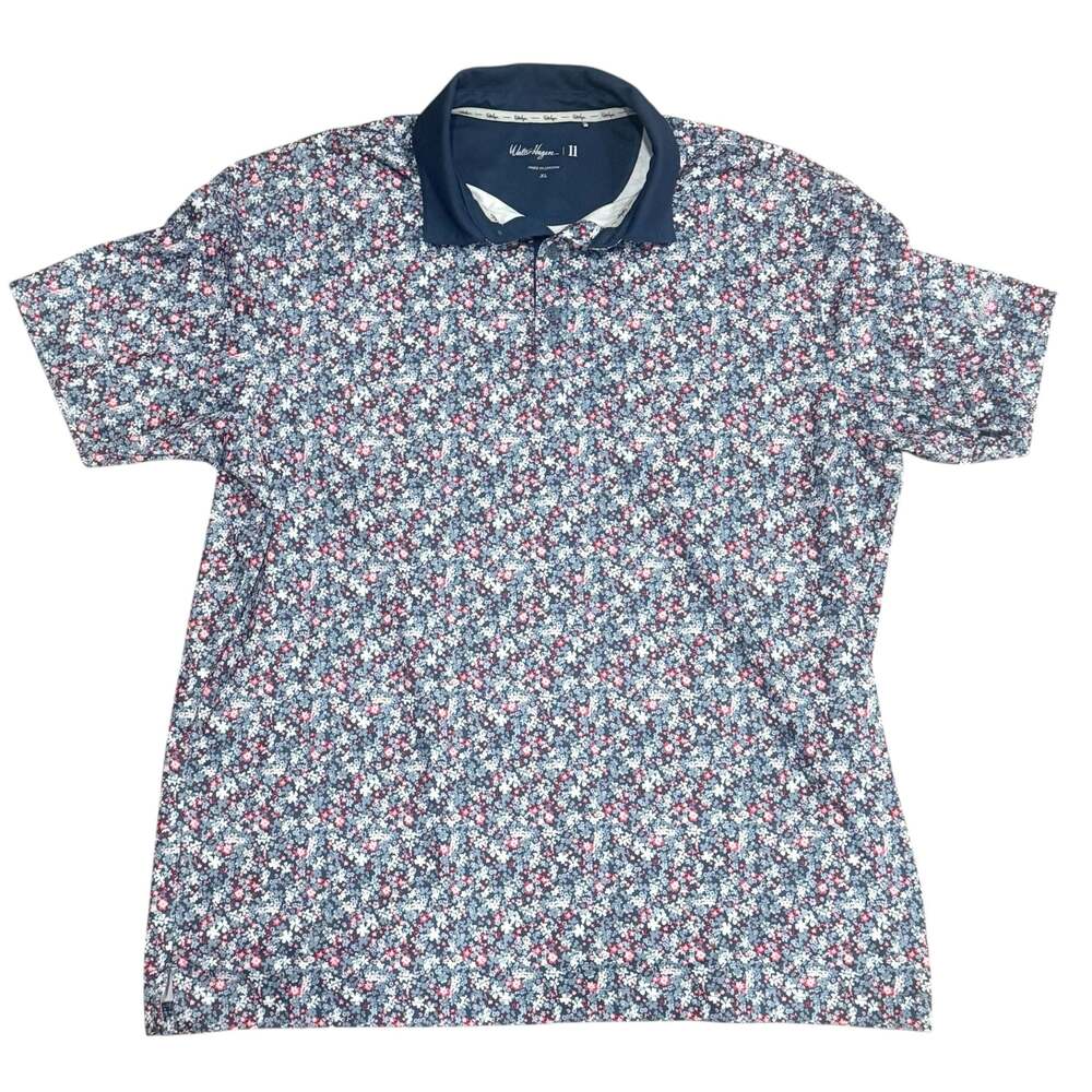 Walter Hagen Men's Performance 11 XL Navy Micro Floral Golf Polo